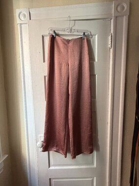Vince Petal Pink satin wide leg pull on pant size XS